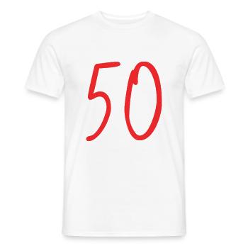 birthday gift 50 years - Men's T-Shirt - white - Front - AI Model Male 178 dark (178cm)