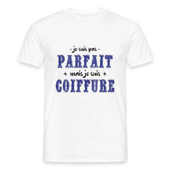 JE SUIS COIFFEUR - T-shirt homme - blanc - Devant - AI Model Male 178 dark (178cm)