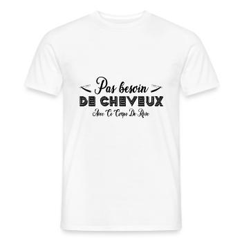 Pas besoin de cheveux avec ce corps de rêve - T-shirt homme - blanc - Devant - AI Model Male 178 dark (178cm)