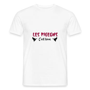 je ne suis pigeon - T-shirt homme - blanc - Devant - AI Model Male 178 dark (178cm)
