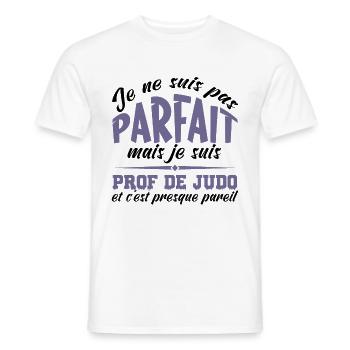 Je ne suis pas parfait mais prof de judo - T-shirt homme - blanc - Devant - AI Model Male 178 dark (178cm)