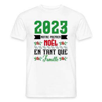 Notre premier Noël en tant que famille - T-shirt homme - blanc - Devant - AI Model Male 178 dark (178cm)