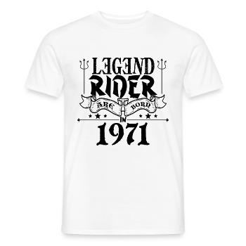 Legend rider Are born in 1971 - T-shirt homme - blanc - Devant - AI Model Male 178 dark (178cm)