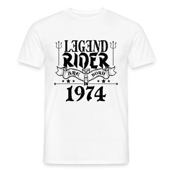 Legend rider Are born in 1974 - T-shirt homme - blanc - Devant - AI Model Male 178 dark (178cm)