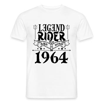 Legend rider Are born in 1964 - T-shirt homme - blanc - Devant - AI Model Male 178 dark (178cm)