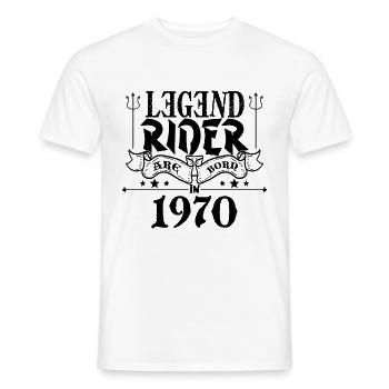 Legend rider Are born in 1970 - T-shirt homme - blanc - Devant - AI Model Male 178 dark (178cm)