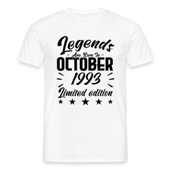 LEGENDS ARE BORN IN OCTOBER 1993 anniversary gift. - T-shirt homme - blanc - Devant - AI Model Male 178 dark (178cm)