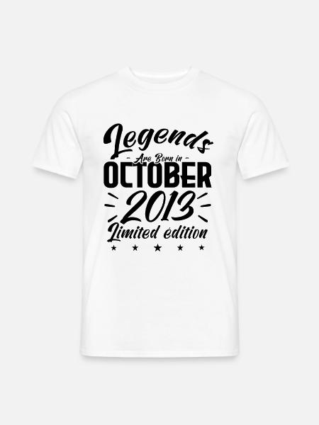 LEGENDS ARE BORN IN OKTOBER 2013 JUBILÄUMSGESCHENK - Männer T-Shirt - Weiß