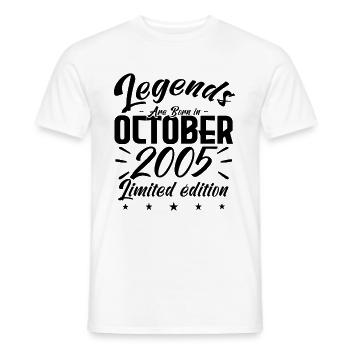 LEGENDS ARE BORN IN OCTOBER 2005 anniversary gift - Men's T-Shirt - white - Front - AI Model Male 178 dark (178cm)