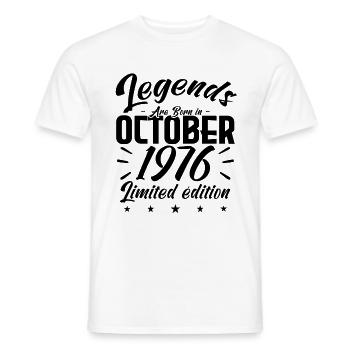 LEGENDS ARE BORN IN OCTOBER 1976 anniversary gift - Men's T-Shirt - white - Front - AI Model Male 178 dark (178cm)