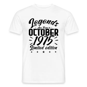 LEGENDS ARE BORN IN OCTOBER 1975 ,anniversary gift - Men's T-Shirt - white - Front - AI Model Male 178 dark (178cm)