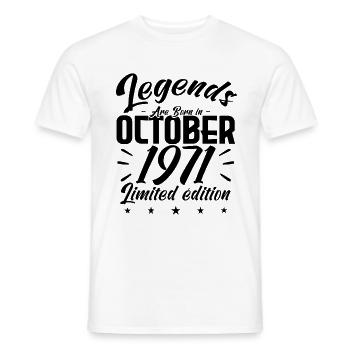 LEGENDS ARE BORN IN OCTOBER 1971 anniversary gift - T-shirt homme - blanc - Devant - AI Model Male 178 dark (178cm)