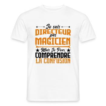 je suis Directeur pas magicien - T-shirt homme - blanc - Devant - AI Model Male 178 dark (178cm)