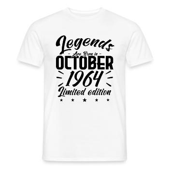 LEGENDS ARE BORN IN OCTOBER 1964 - anniversary gif - Men's T-Shirt - white - Front - AI Model Male 178 dark (178cm)