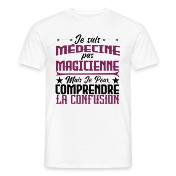 Je suis médecine, pas magicienne - T-shirt homme - blanc - Devant - AI Model Male 178 dark (178cm)