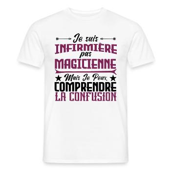 humour je suis infirmière pas magicienne - T-shirt homme - blanc - Devant - AI Model Male 178 dark (178cm)