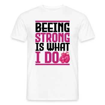 Cancer du sein, vous êtes fort. - T-shirt homme - blanc - Devant - AI Model Male 178 dark (178cm)
