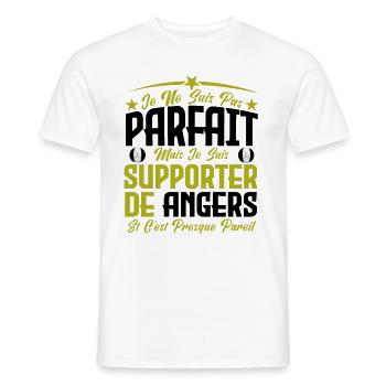 je ne suis pas parfait, supporteur de Angers . - T-shirt homme - blanc - Devant - AI Model Male 178 dark (178cm)