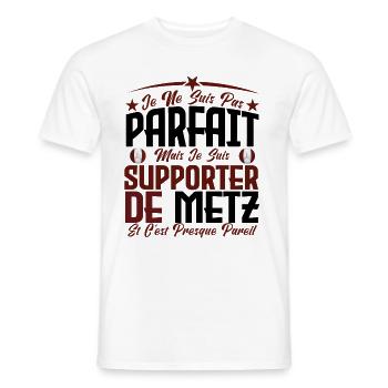 je ne suis pas parfait, supporteur de Metz. - T-shirt homme - blanc - Devant - AI Model Male 178 dark (178cm)