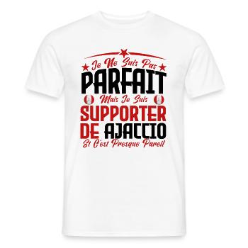 je ne suis pas parfait, supporteur de Ajaccio. - T-shirt homme - blanc - Devant - AI Model Male 178 dark (178cm)