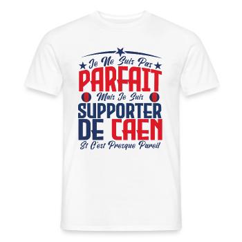je ne suis pas parfait, supporteur de Caen. - T-shirt homme - blanc - Devant - AI Model Male 178 dark (178cm)