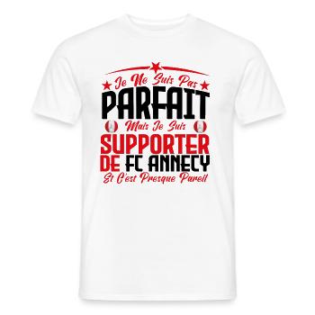 je ne suis pas parfait, supporteur de Fc Annecy . - T-shirt homme - blanc - Devant - AI Model Male 178 dark (178cm)