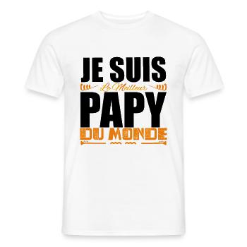 Je Suis Le Meilleur Papy Du Monde Idée Cadeau papy - T-shirt homme - blanc - Devant - AI Model Male 178 dark (178cm)