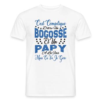c'est compliqué d'être un Bogosse et un Papy. - T-shirt homme - blanc - Devant - AI Model Male 178 dark (178cm)