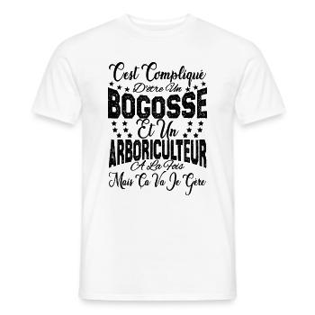 cest compliqué être un Bogosse et un Arboriculteur - T-shirt homme - blanc - Devant - AI Model Male 178 dark (178cm)
