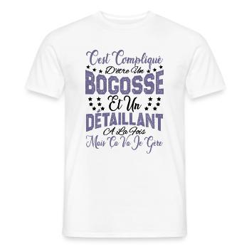 c'est compliqué d'être un Bogosse et un Détaillant - T-shirt homme - blanc - Devant - AI Model Male 178 dark (178cm)