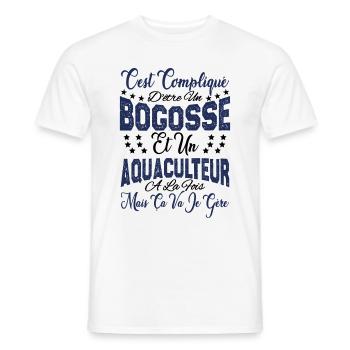 c'est compliqué être un Bogosse et un Aquaculteur. - T-shirt homme - blanc - Devant - AI Model Male 178 dark (178cm)