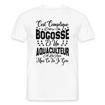 c'est compliqué être un Bogosse et un Aquaculteur. - T-shirt homme - blanc - Devant - AI Model Male 178 dark (178cm)