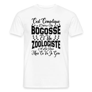 c'est compliqué d'être un Bogosse et un Zoologiste - T-shirt homme - blanc - Devant - AI Model Male 178 dark (178cm)