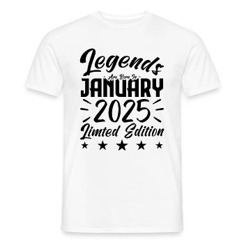 Born in January 2025. Birthday gift. - Men's T-Shirt - white - Front - AI Model Male 178 dark (178cm)