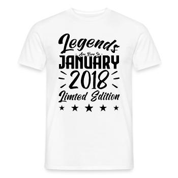 Naissance En Janvier 2018. Cadeau d'anniversaire. - T-shirt homme - blanc - Devant - AI Model Male 178 dark (178cm)