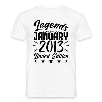 Geboren im Januar 2013. Geburtstagsgeschenk. - Männer T-Shirt - Weiß - Vorne - AI Model Male 178 dark (178cm)