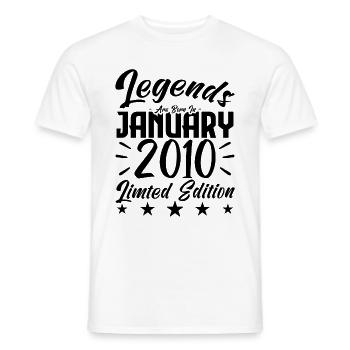 Naissance En Janvier 2010. Cadeau d'anniversaire. - T-shirt homme - blanc - Devant - AI Model Male 178 dark (178cm)