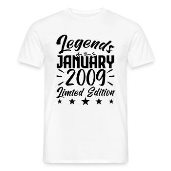 Naissance En Janvier 2009. Cadeau d'anniversaire. - T-shirt homme - blanc - Devant - AI Model Male 178 dark (178cm)
