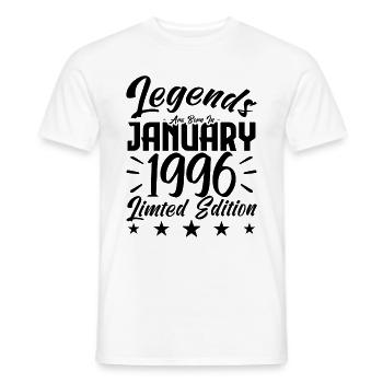 Born in January 1996. Birthday gift. - Men's T-Shirt - white - Front - AI Model Male 178 dark (178cm)