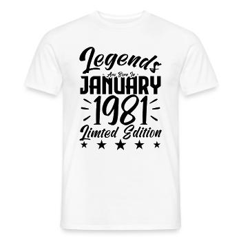 Geboren im Januar 1981. Geburtstagsgeschenk. - Männer T-Shirt - Weiß - Vorne - AI Model Male 178 dark (178cm)