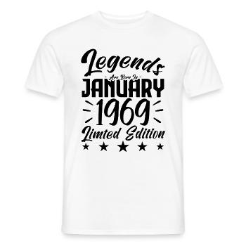 Naissance En Janvier 1969. Cadeau d'anniversaire. - T-shirt homme - blanc - Devant - AI Model Male 178 dark (178cm)