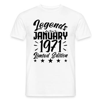 Born in January 1971. Birthday gift. - Men's T-Shirt - white - Front - AI Model Male 178 dark (178cm)