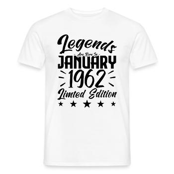 Naissance En Janvier 1962. Cadeau d'anniversaire. - T-shirt homme - blanc - Devant - AI Model Male 178 dark (178cm)