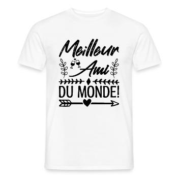Meilleur Ami Du Monde Cadeau Copain cadeau d'amour - T-shirt homme - blanc - Devant - AI Model Male 178 dark (178cm)