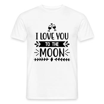 i love you to the moon. cadeau Saint Valentin. - T-shirt homme - blanc - Devant - AI Model Male 178 dark (178cm)