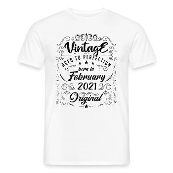 Vintage Né(e) en Février 2021 anniversaire février - T-shirt homme - blanc - Devant - AI Model Male 178 dark (178cm)