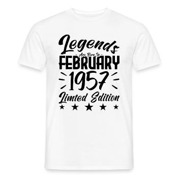 Naissance En Février 1957. Cadeau d'anniversaire. - T-shirt homme - blanc - Devant - AI Model Male 178 dark (178cm)