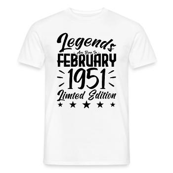 Geboren im Februar 1951. Geburtstagsgeschenk. - Männer T-Shirt - Weiß - Vorne - AI Model Male 178 dark (178cm)
