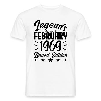 Born in February 1969. Birthday gift. - Men's T-Shirt - white - Front - AI Model Male 178 dark (178cm)