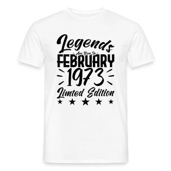 Naissance En Février 1973. Cadeau d'anniversaire. - T-shirt homme - blanc - Devant - AI Model Male 178 dark (178cm)